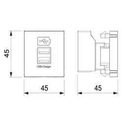 Ładowarka USB 2.1 A aluminium OBO BETTERMANN MTG-2UC2.1 AL1 6105304