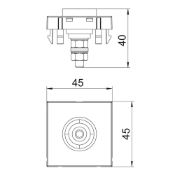 Gniazdo wyrównania potencjałów aluminium OBO BETTERMANN PAD-ID6 AL1 6120005