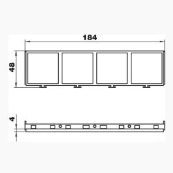 Ramka montażowa dla czterech pojedynczych urządzeń OBO BETTERMANN MT45V 4 7408670