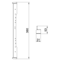 Kątownik niwelujący do montażu kwadratowych kaset w UZD/UGD 350-3 OBO BETTERMANN NW 350-3 QK