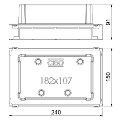 Puszka podpodłogowa UGE2 do montażu rury instalacyjnej i kanału metalowego OBO BETTERMANN  UGE 2C 7428062