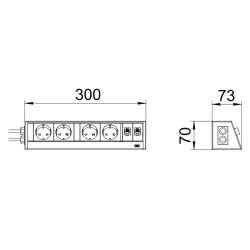 Deskbox DB na biurko 2 x 2 230V ze stykiem ochronnym i 2 x RJ45 OBO BETTERMANN DB-0A3 D22SR2K 6116918