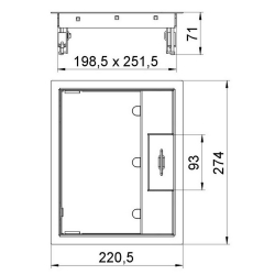 Zestaw z uchwytem do podnoszenia pokrywy na 9 gniazd do podłogi technicznej wypełnienie 5 mm OBO BETTERMANN GES6M-2 10U stal nierdzewna