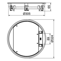 Okrągły zestaw z zamkami do podnoszenia pokrywy na 12 gniazd do podłogi technicznej wypełnienie 3 - 12 mm OBO BETTERMANN GESR9-2U12T szary