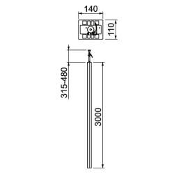 Kolumna zasilająca 3000 mm OBO BETTERMANN ISS140110RW 6288960 aluminium i czysta biel 9010