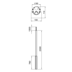 Kolumna zasilająca 2300 mm OBO BETTERMANN ISS110100FEL 6289043 aluminium anodowane