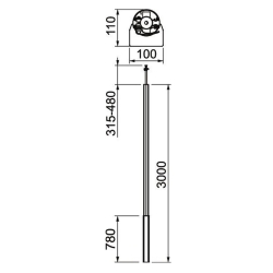 Kolumna zasilająca 3000 mm OBO BETTERMANN ISS110100RRW 6289060 aluminium i czysta biel 9010