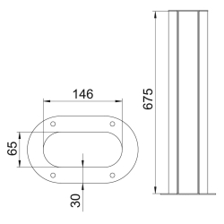 Kolumna zasilająca 675 mm OBO BETTERMANN ISSOGHS70140EL 6289096 aluminium anodowane