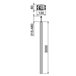 Kolumna zasilająca 3000 mm OBO BETTERMANN ISSDM45RW 6289970 aluminium i czysta biel 9010