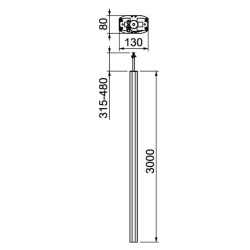 Kolumna zasilająca 3000 mm OBO BETTERMANN ISSDM45EL 6289972 aluminium anodowane