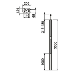 Kolumna zasilająca 3000 mm OBO BETTERMANN ISST70140BEL 6290013 aluminium anodowane