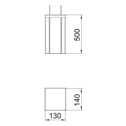 Kolumna zasilająca 500 mm OBO BETTERMANN ISSHS140500EL 6290033 aluminium anodowane