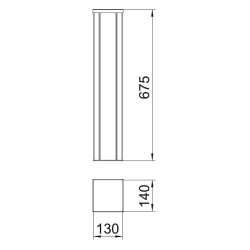 Kolumna zasilająca 675 mm OBO BETTERMANN ISSHS1407000RW 6290040 aluminium i czysta biel 9010