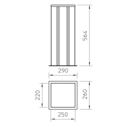 Kolumna zasilająca 564 mm OBO BETTERMANN ISSHS6EL 6290073 aluminium anodowane