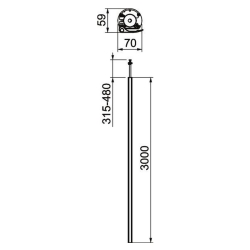 Kolumna zasilająca 3000 mm OBO BETTERMANN ISSRM45RW 6290086 aluminium i czysta biel 9010