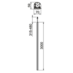 Kolumna zasilająca 3000 mm OBO BETTERMANN ISSRM45EL 6290087 aluminium anodowane