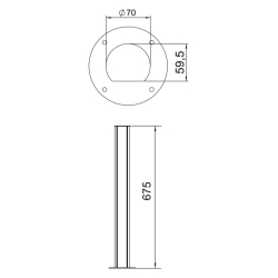 Kolumna zasilająca 675 mm OBO BETTERMANN ISSRRHSM45EL 6290091 aluminium anodowane