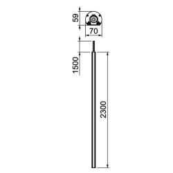 Kolumna zasilająca 2300 mm OBO BETTERMANN ISSRM45FRW 6290095 aluminium i czysta biel 9010