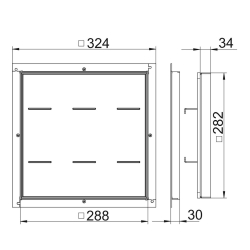 Rama kasetonowa rewizyjna obciążenie 2T do podłogi technicznej OBO BETTERMANN RK SL2 V2 30 250-3 stal nierdzewna 30 mm