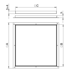 Rama kasetonowa rewizyjna do podłogi technicznej OBO BETTERMANN RK V2 10 stal nierdzewna 10 mm