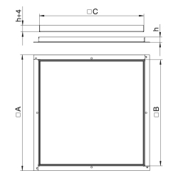 Rama kasetonowa rewizyjna do podłogi technicznej OBO BETTERMANN RK V2 20 stal nierdzewna 20 mm