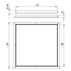 Rama kasetonowa rewizyjna do podłogi technicznej OBO BETTERMANN RK V2 30 stal nierdzewna 30 mm