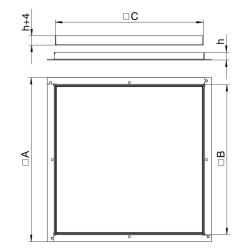 Rama kasetonowa rewizyjna do podłogi betonowej wypełnienie 8 mm OBO BETTERMANN RK V3 10 350-3 stal nierdzewna 10 mm