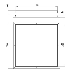 Rama kasetonowa rewizyjna do podłogi technicznej OBO BETTERMANN RK V3 20 stal nierdzewna 20 mm