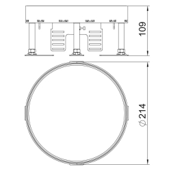 Regulowana okrągła kaseta rewizyjna obciążenie 2T OBO BETTERMANN RKR2 4SL2 V2 25 stal nierdzewna 25 mm