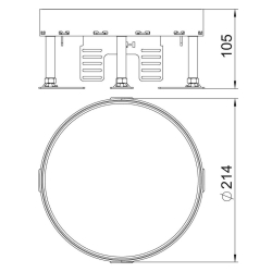 Zestaw rewizyjny do podłogi betonowej wypełnienie 20 mm OBO BETTERMANN RKR2 4M 20 mosiądz