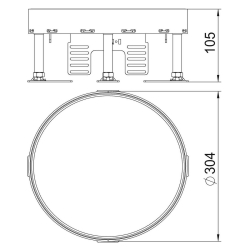 Regulowany zestaw rewizyjny do podłogi betonowej wypełnienie 20 mm OBO BETTERMANN RKR2 9V 20 stal nierdzewna