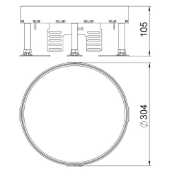 Regulowany zestaw rewizyjny do podłogi betonowej wypełnienie 25 mm OBO BETTERMANN RKR2 9V 25 stal nierdzewna