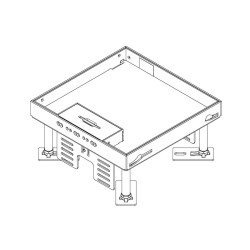 Regulowany zestaw na 6 gniazd do podłogi technicznej obciążenie 1,5T wypełnienie 25 mm OBO BETTERMANN RKSN2 4 VS 25 stal nierdzewna