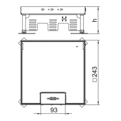 Regulowany zestaw na 12 gniazd do podłogi technicznej obciążenie 1,5T wypełnienie 20 mm OBO BETTERMANN RKSN2 9 VS 20 stal nierdzewna