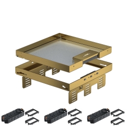 Regulowany zestaw z wyjściem przewodu na 12 gniazd do podłogi technicznej wypełnienie 20 mm OBO BETTERMANN RKSN2 UZD3 9MS20 mosiądz