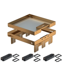 Regulowany zestaw z wyjściem przewodu na 12 gniazd do podłogi technicznej wypełnienie 25 mm OBO BETTERMANN RKSN2 UZD3 9MS25 mosiądz
