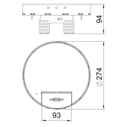 Regulowany okrągły zestaw z wyjściem przewodu na 10 gniazd do podłogi technicznej wypełnienie 25 mm OBO BETTERMANN RKSRN2 UZD3 R7 MS25 7409294