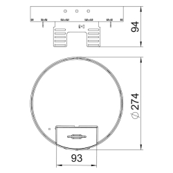 Regulowany okrągły zestaw z wyjściem przewodu na 10 gniazd do podłogi technicznej wypełnienie 25 mm OBO BETTERMANN RKSRN2 UZD3 R7 VS25 stal nierdzewna