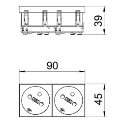 Gniazdo podwójne 33° NF grafitowo-czarne OBO BETTERMANN STD-F3 SWGR2 6120250