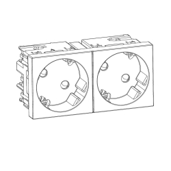 Gniazdo podwójne 33° VDE czysta biel OBO BETTERMANN STD-D3SC RW2 6120483