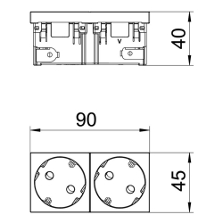 Gniazdo podwójne 33° VDE czysta biel OBO BETTERMANN STD-D3SC RW2 6120483