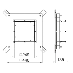 Puszka do podłóg betonowych dla GES9 OBO BETTERMANN IBD 35038 9 7399850 135 mm