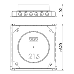 Puszka podpodłogowa dla GESR4 OBO BETTERMANN UDSSD 25038 R4 7400355