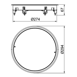 Zestaw rewizyjny do kaset GESR7 do podłogi technicznej wypełnienie 10 mm OBO BETTERMANN ZESR7 10U szary